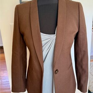 J. Crew chocolate Brown Blazer Tailored Suit Jacket Parke size 2p